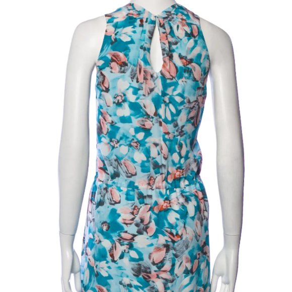 Rebecca Taylor Blue Floral Shift Dress Sz 6 - Picture 2 of 10